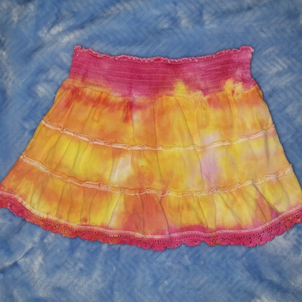 Sunset Tie Dyed Justice Skirt Girls Size 8